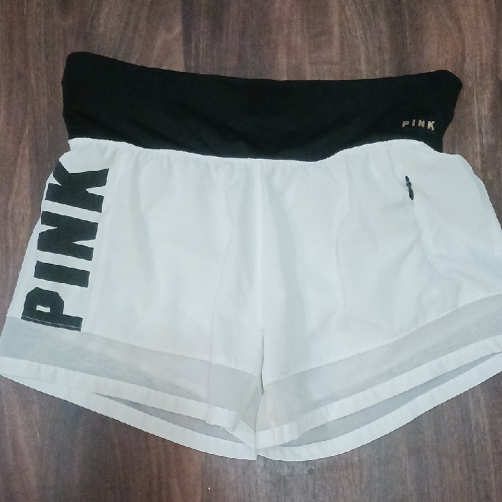 PINK Victoria's Secret Black and White Athletic Shorts